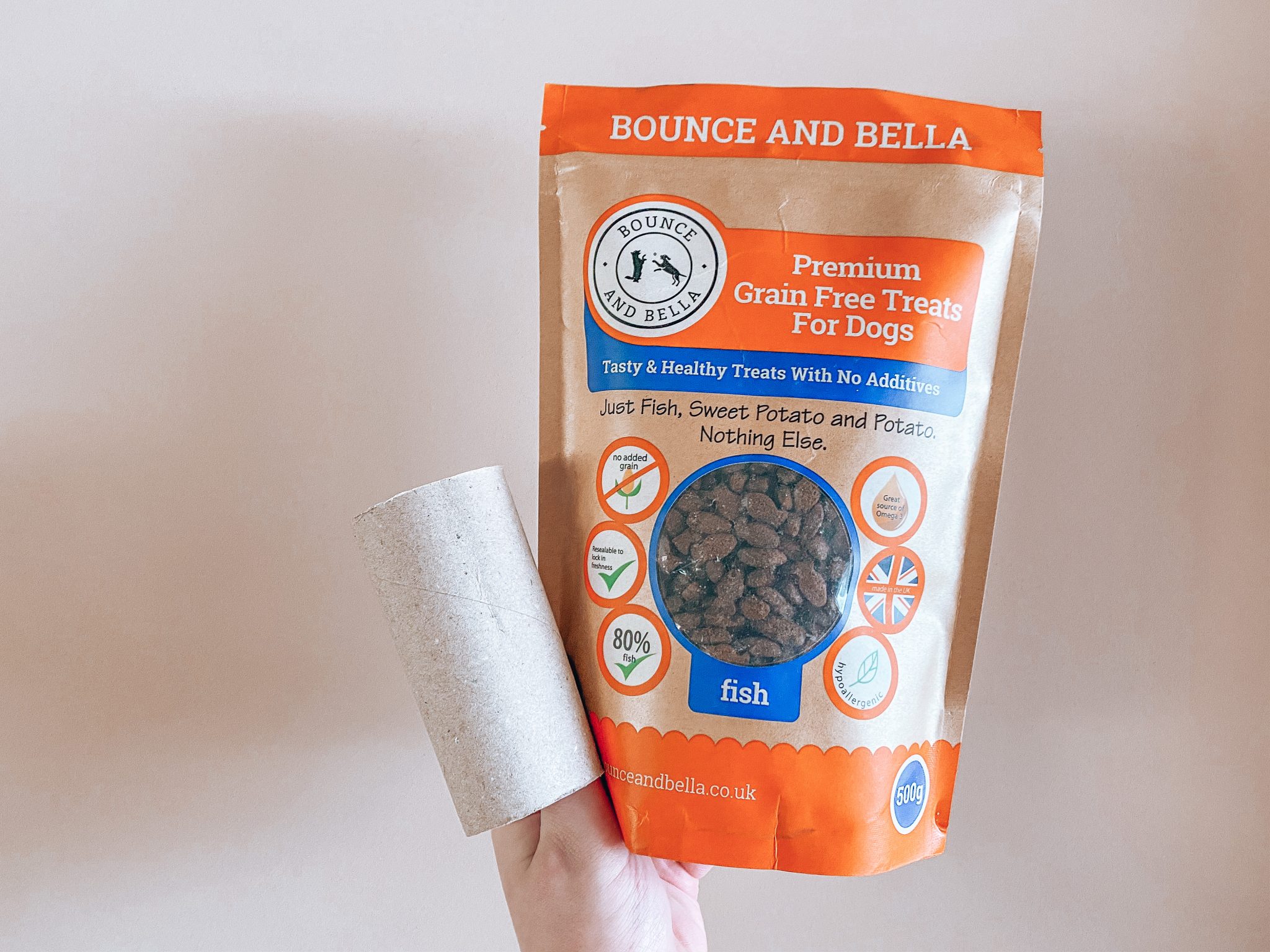 ‘Treat Roll’ DIY Brain Games for Dogs Bounce and Bella