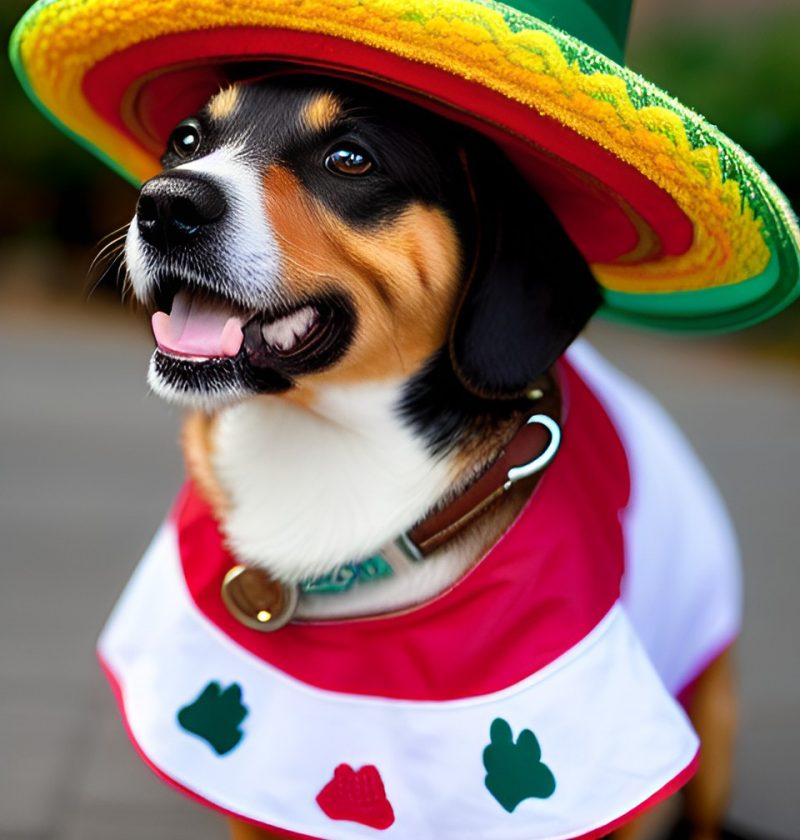 dog wearing a sombrero